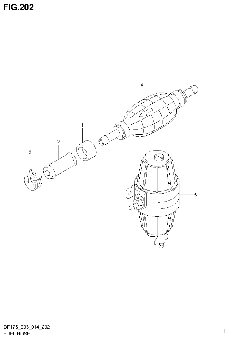 Suzuki DF175ZG FUEL HOSE parts diagram
